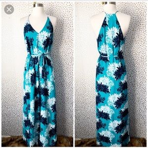 LOFT Teal, Navy and White Maxi